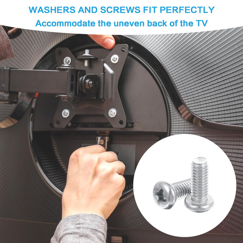 10 PCS M4 X 10mm Screws with 10 Washers Monitor Arm Mount Screws Computer Monitor Mounting Screw TV Wall Screw tv Mount for Back of Grouphead Screen Stand Phillips Head for Wall Arm