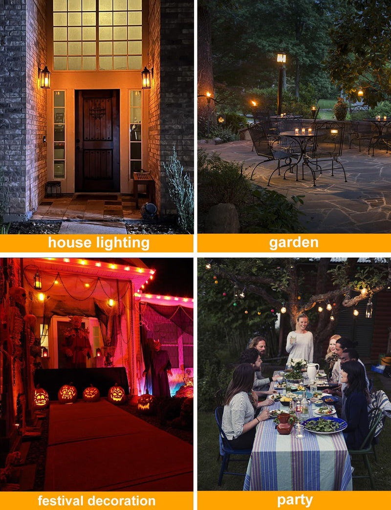 Hompavo 【Upgraded】 LED Flame Light Bulbs, 4 Modes Flickering Light Bulbs with Upside Down Effect, E26/E27 Flame Bulb for Halloween, Christmas, Party, Indoor and Outdoor Home Decoration (4 Pack) 4 Pack