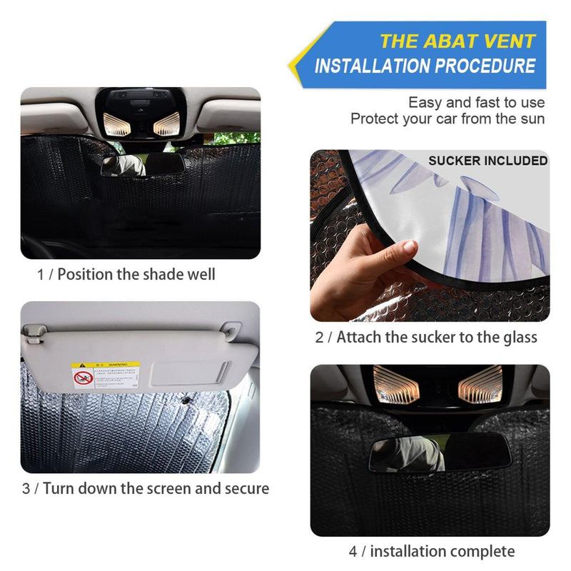 Car Windshield Sun Shade Foldable, Flowers and Hummingbirds Sun Shade for Car Truck Window Front Windshield, Blocks UV Rays Sun Visor Protector Sun Heat Reflector to Keep Your Vehicle Cool, M Hummingbirds I0705