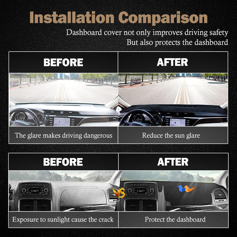 KEYOOG Dashboard Cover Dash Mat Fit for 2012-2007 Le-xus LS LS460 LS600H (for Left Hand Drive),Car Dash Board Mat Anti-Glare Carpet,Non-Slip Pad Sunshield Protector (Black) Black Fit 07-12 LS460/LS600H - (Black)