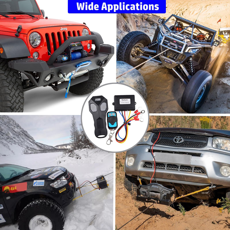 Wireless Winch Remote Control Kit for Car Truck Jeep ATV SUV 12V Handset Switch Recovery Wireless Waterproof Wireless Remote for Winch
