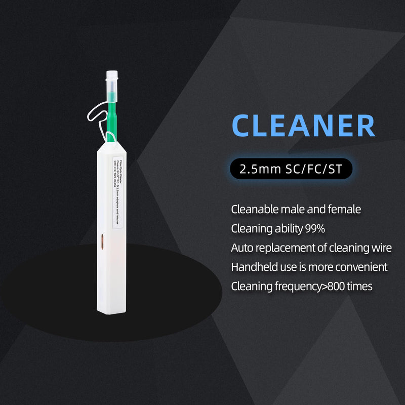 Fiber Optic Cleaning Kit Equipped with dust-Free Paper Cleaning Cotton swabs and Brushes Cleaning Box 1.25MM/2.5MM Cleaning Pens for SC/LC/FC Connections 1PCS Cleaning Small Set No.4