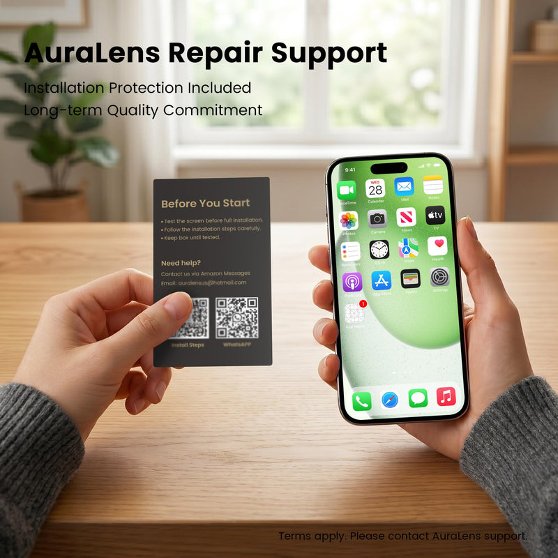 AuraLens for iPhone 15 Screen Replacement Kit LCD Touch Display Assembly | A2846 A3089 A3090 A3092, FHD INCELL Digitizer 6.1 Inch, COF, Pre-Tested, Repair Tools, Waterproof Adhesive, Screw Pad, Black For iPhone 15 (6.1")
