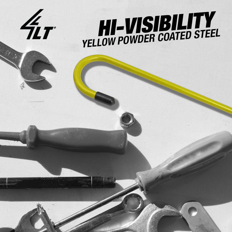 4LIFETIMELINES Brake Caliper Hanger Hooks, Durable Steel, Yellow Powder Coated with Rubber Tips, for Automotive Work on Brake Axle and Suspesion Systems - 8 Pack Pack of 8