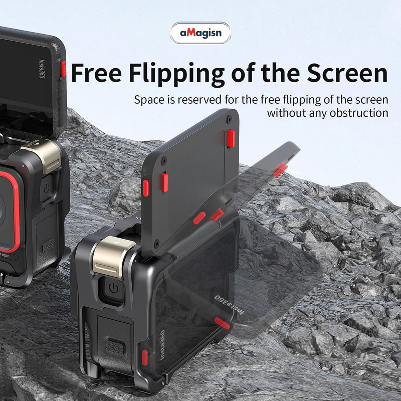 Ace Pro Aluminum Metal Frame Cage Case Bag with Silicone Lens Cap Screen Protector Compatible with Insta360 Ace Pro Camera Accessories Kit Model bundling 2
