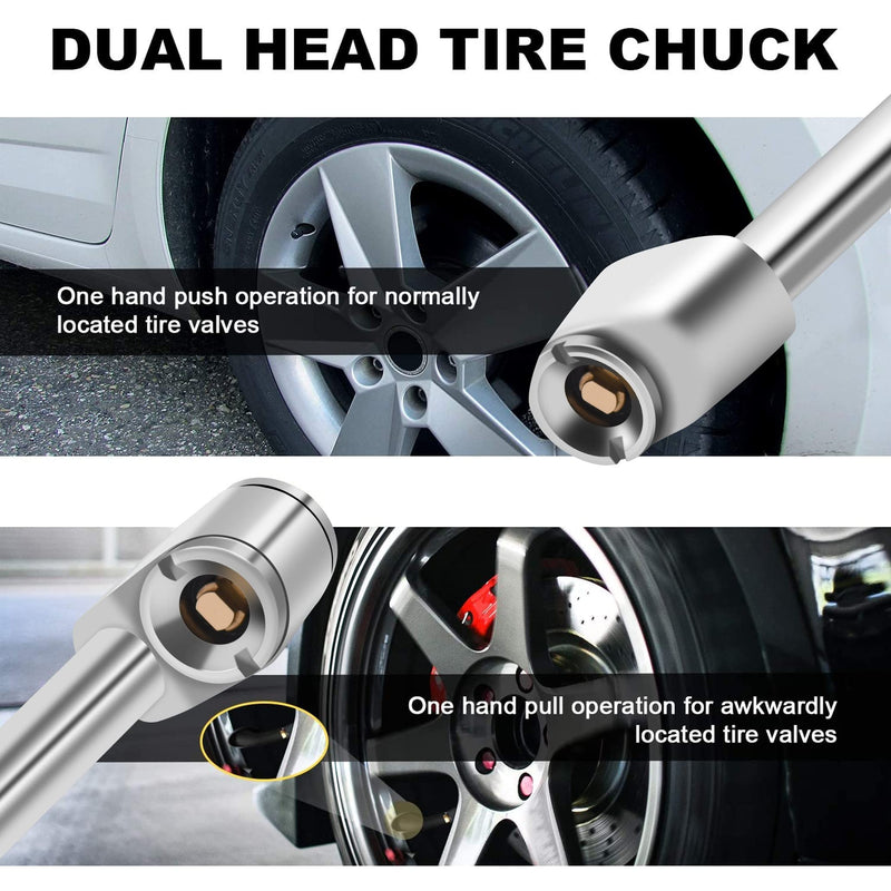 SAFELIFE Air Chuck, 1/4" FNPT Dual Head Air Chuck, RV Truck Heavy Duty Tire Chuck for Inflator Gauge Compressor Accessories