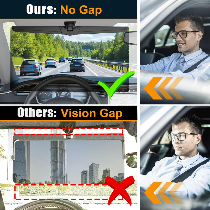 Veharvim Sun Visor Extender for Cars, Polarized Car Visor Extender Sun Blocker UV400, Adjustable Visor Extension for Car Visor, Clip on, Universal (Large(1 Pack)) Large(1 Pack)