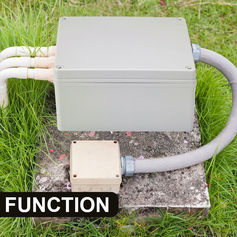 Kanayu Conduit Box Electrical 8'' x 8'' x 4'' Junction Box Plastic Dustproof Waterproof IP65 Gray White Protect Conduits and Fittings Universal Electrical Project Enclosure for Outdoor 8'' x 8'' x 4'' 1