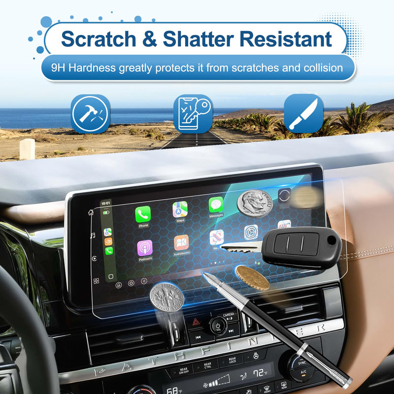 2026 Pathfinder Screen Protector for Nissan Pathfinder (S/SV/SL/Rock Creek/Platinum) 12.3-inch Touchscreen, 9H Tempered Glass Fingerprint&Scratch-Resistant 2026 Pathfinder Accessories 12.3" 12.3In HD Glass