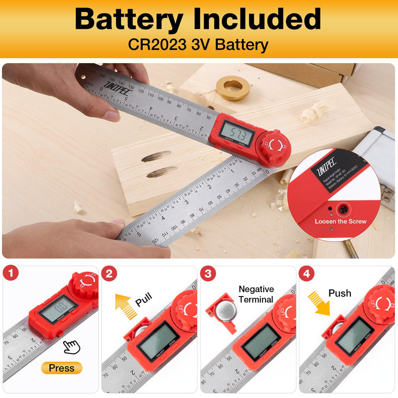 Digital Angle Finder Protractor, Angle Finder Ruler,Stainless steel 7inch 200mm, Angle Measuring Tool for Woodworking,Carpenter,Construction,DIY Measurement (Stainless Steel) Stainless Steel