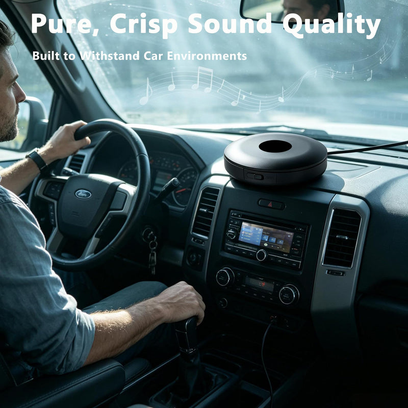Portable CD Player for Car USB Connection and Bluetooth TX, External Car CD Player Plug and Play Lossless Sound Quality