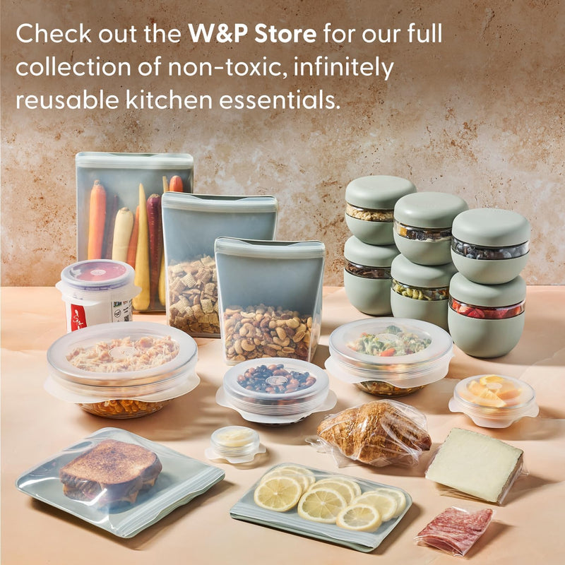 W&P Reusable Silicone Stretch Lid, Set of 3 – Casserole (9x13), Brownie (8x8), Loaf (5 x 9), Dishwasher Safe, Freezer Safe, LFGB/Premium Materials, Microwave Safe, Clear