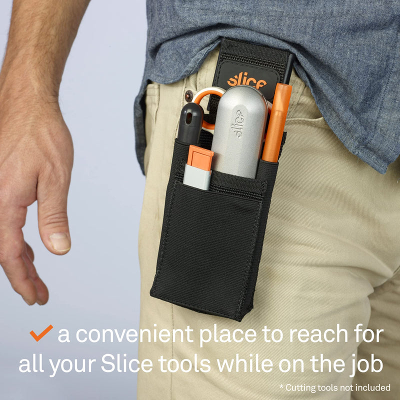 Slice 10516 Tool Holster, Holds Various Tools, Removable Belt Clib, Sturdy and Flexible Pockets, 5 Pockets, Various Sizes, Heavy Duty Industrial Use 12 Pack