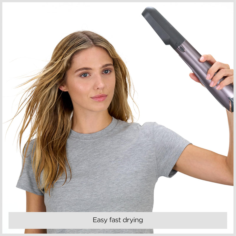 BaByliss Air Styler 1000W - All in One Hair Dryer Brush, Volumiser and Curler, Advanced Ionic Frizz-Control System, 4 Attachments, Copper/Grey, 2136U single