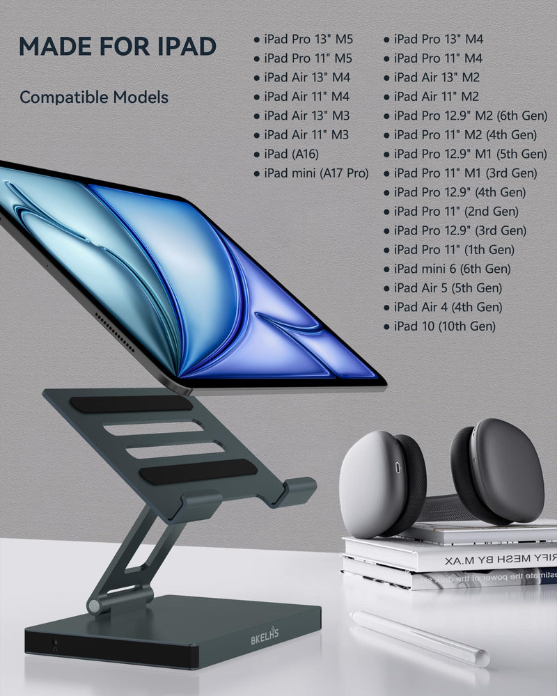 2026 iPad Pro USB C Hub Stand, Adapter for iPad Pro M5 M3 M4 13 12.9 11 Inch iPad Air Docking Station 4K 60Hz HDMI, SD/TF Card Reader, 3 USB 3.0 Port, 3.5mm Audio, iPad mini A16 Galaxy Tablet Dock