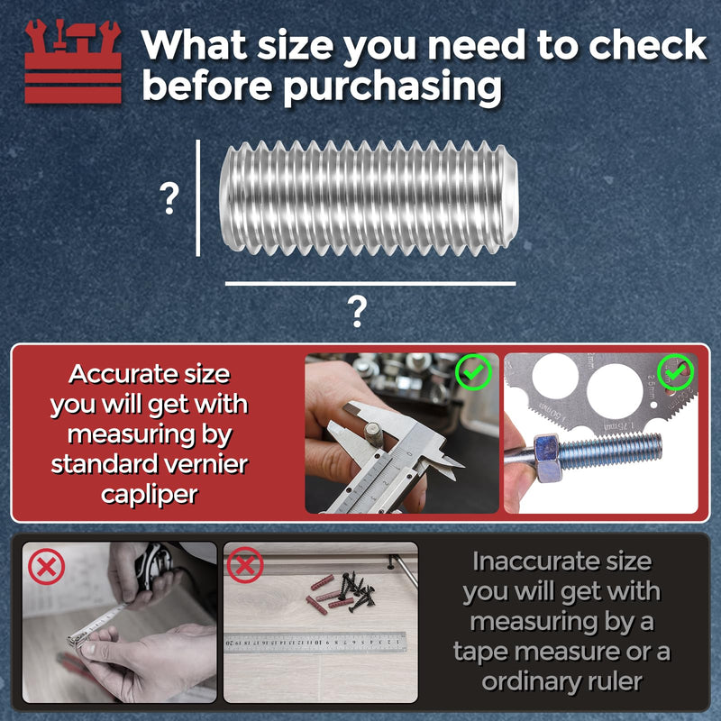 50pcs Cup Point Hex Socket Set Screws - [M8-1.25x40mm] 18-8 Stainless Steel Headless Allen Head Grub Set Screw with Hex Key Wrench for Door Handles, Bathroom Fixture & Towel Rack M8-1.25x40mm 50