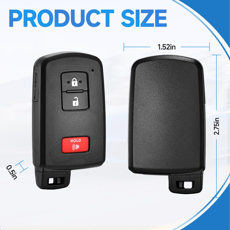 Smart Key Fob Replacement Remote fits for Toyota Tacoma 2015 2016 2017 2018 2019 2020 2021 2022 Tundra 2019-2021 4-Runner 2020-2021 Sequoia 2022 Car Keyless Entry Remote 315Mhz HYQ14FBB 231451-0010