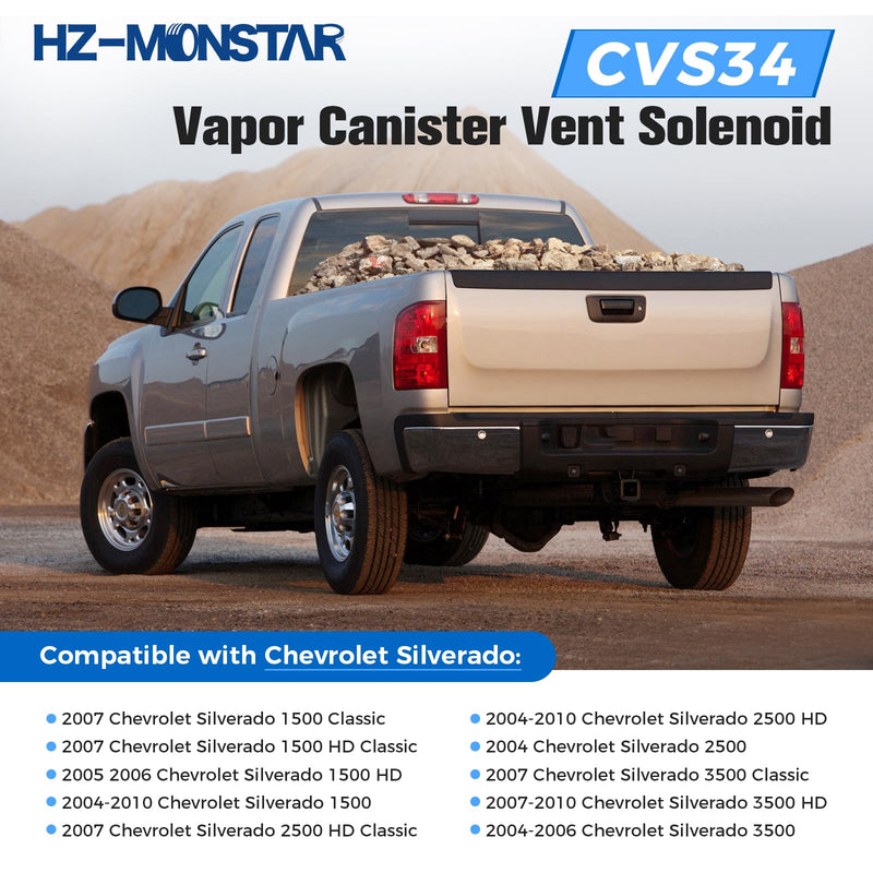 Evap Canister Vent Solenoid Valve Assembly Compatible with 2004-2010 Chevy Silverado GMC Sierra 1500 2500 3500 HD Classic Vapor Canister Vent Solenoid Replace CVS34 911-237 10357992 19207763