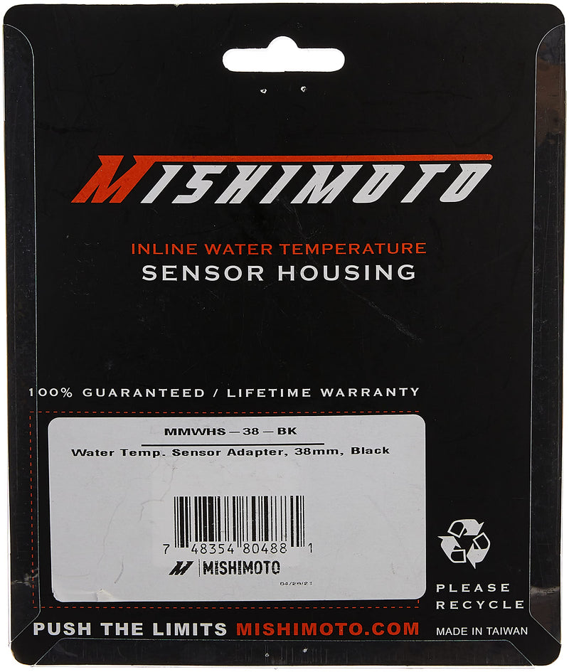 Water Temperature Sensor Adapter - 38mm - Black Mishimoto 38 Millimeter