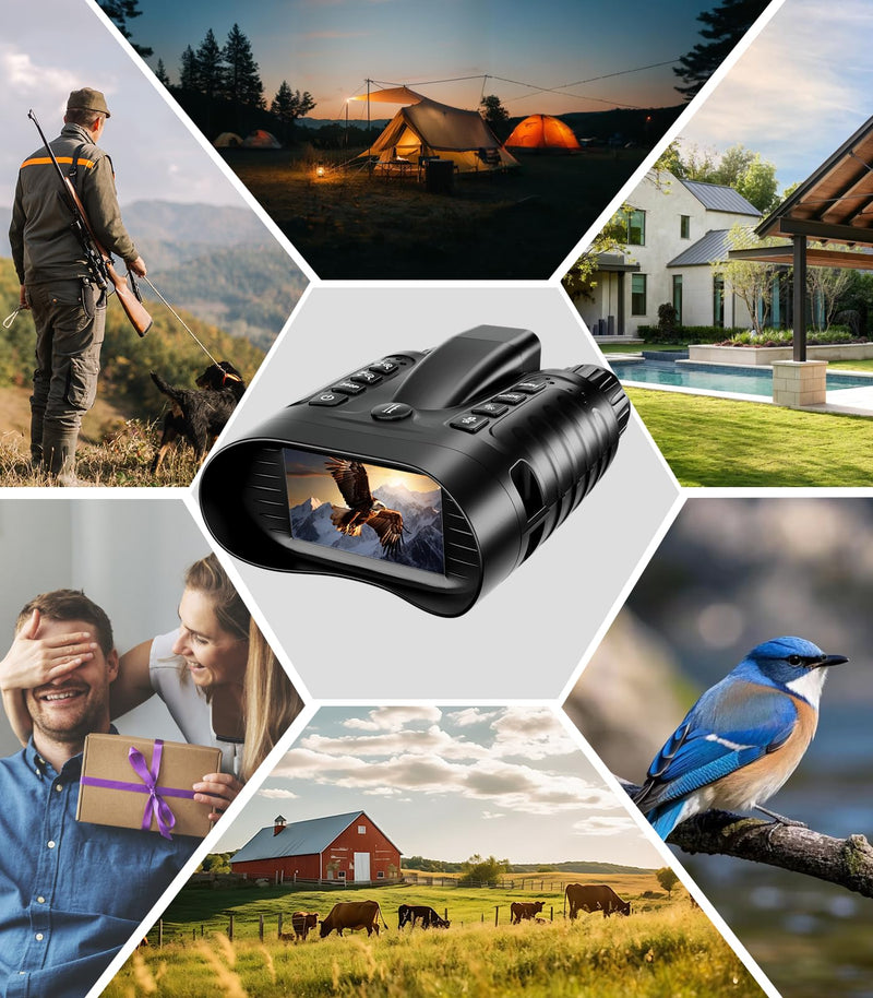 4K Night Vision Binoculars with 350m Rangefinder, 36MP Infrared Goggles for Adults, 500m Viewing in Total Darkness, 32G 4500mAh Battery & 8X Zoom for Hunting, Camping & Security
