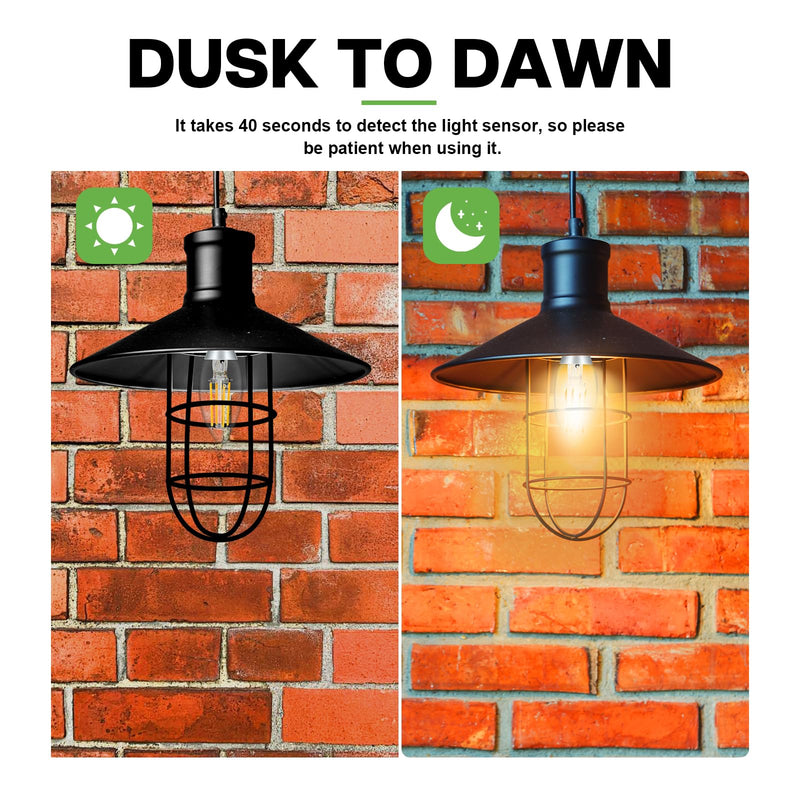 Dusk to Dawn Outdoor LED Light Bulb, 5W Equivalent 40W, Candelabra B11 Light Bulb, 2700K Soft White, Edison LED Bulbs E12 Base, Lighting Sensor, Auto On/Off for Porch Patio Garage, 10 Pack