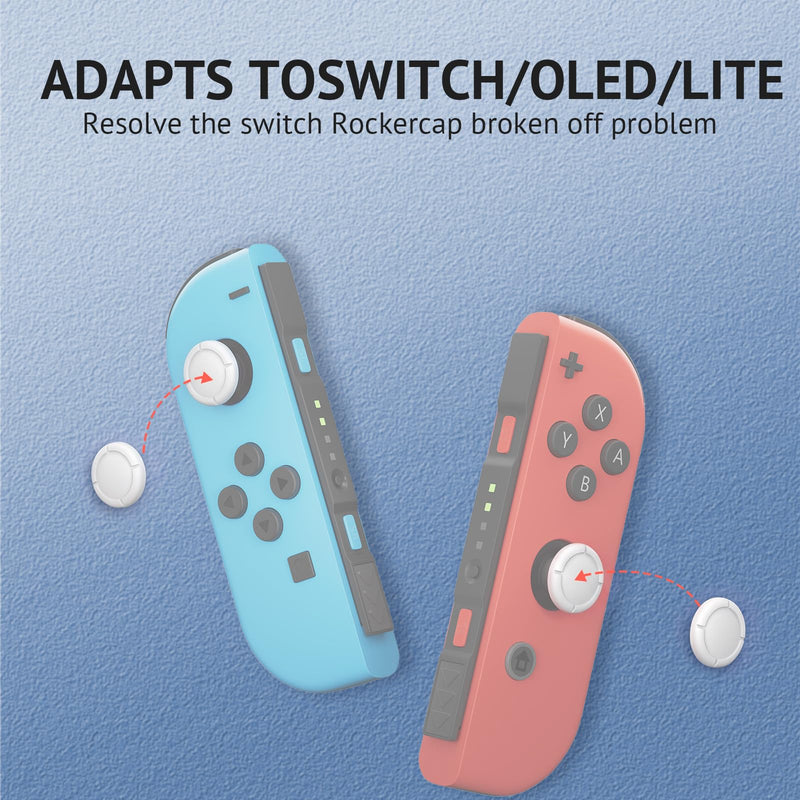 6 Pack White Silicone Analog Stick Covers for Nintendo Switch, Joy-Con Controller Thumb Grips, Joystick Replacement Caps