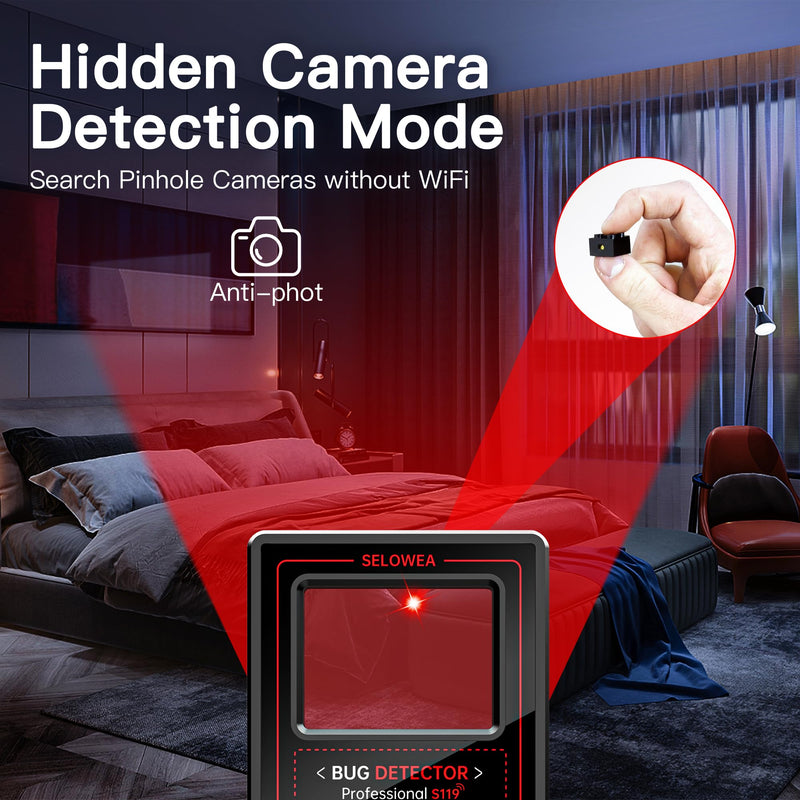 Hidden Camera Detector, Anti Spy Bug GPS Tracker Finder for Travel | Portable; Professional