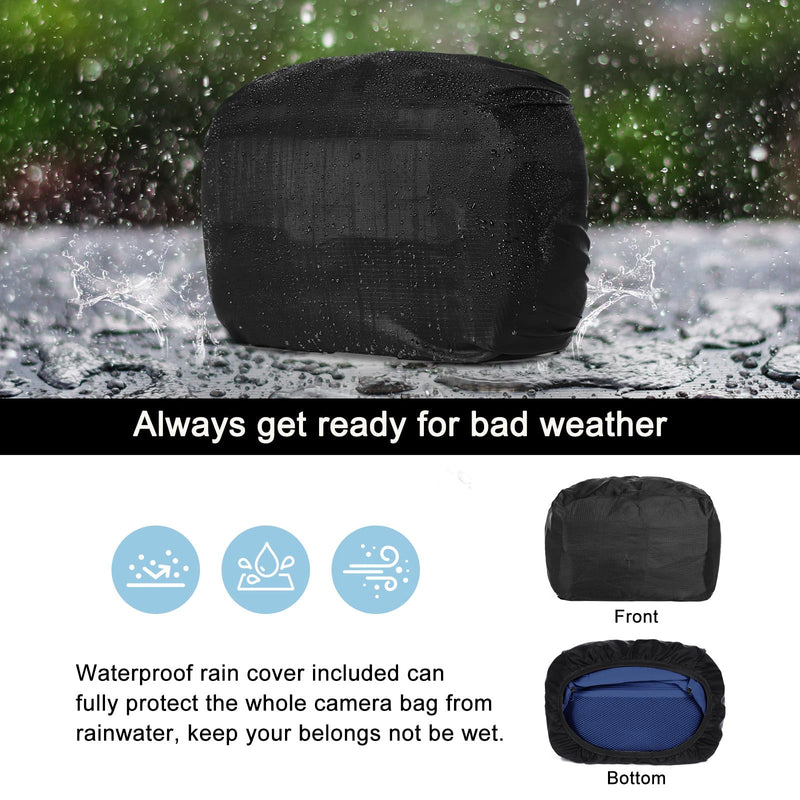MOSISO Camera Shoulder Bag Camera Case Crossbody Sling Purse, Navy Blue | DSLR/SLR/Mirrorless Compact Padded Photography Handbag with Rain Cover Compatible with Canon/Nikon/Sony Cameras and Lenses