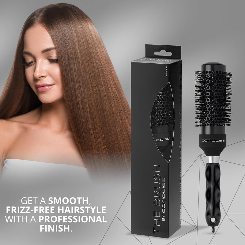 Corioliss | Hair Roller Brush for Women | Professional Hair Brush Ceramic | Ideal for Short Hair and Precise Work Styling 43 mm Black 43mm