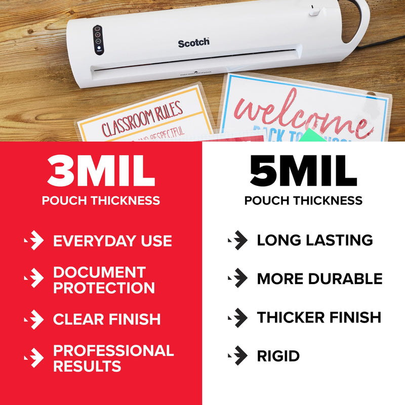 Scotch Construction Paper Thermal Laminating Pouches, 9 x 12 in | 25 Laminator Pouches, 3 Mil, for Kids Artwork, Crafts and School Projects, Requires 13 Inch Laminator Machine