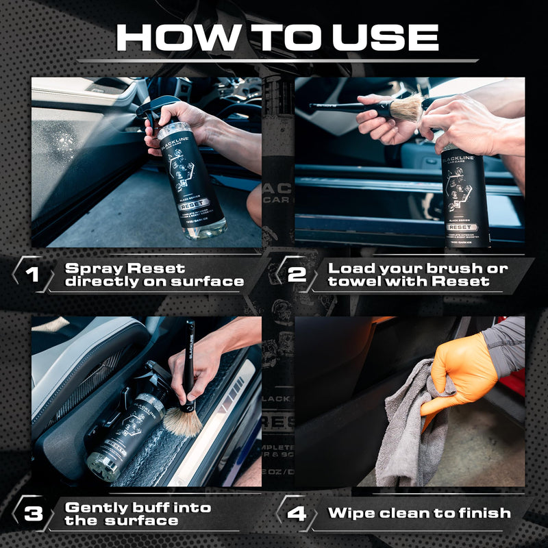 Blackline Luxury Scented Leather Interior Car Cleaner Reset Deep Cleans & Deodorizes All Surfaces, pH-Neutral High-Foam Formula, Long-Lasting Premium Fragrance and Deodorization for Car Dark Ice 16 Fl Oz (Pack of 1)