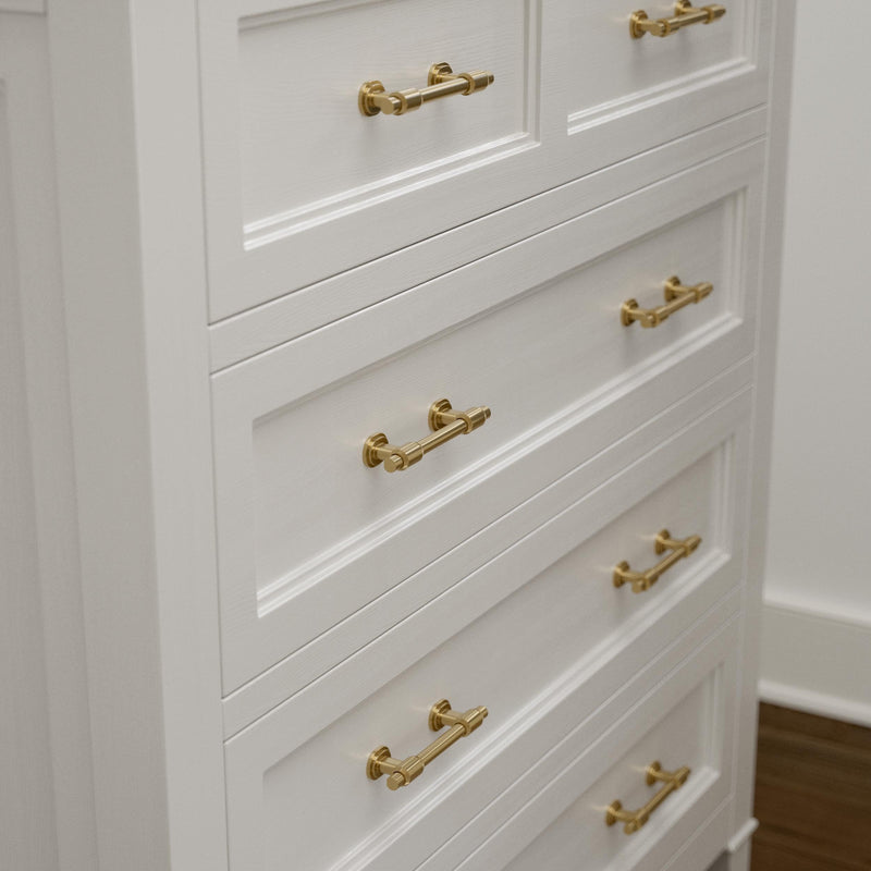 Franklin Brass Adjusta-Pull (5-Pack) Adjustable Drawer Pulls | Fits 1-3/8 to 4 Inch Hole Centers | Champagne Bronze Cabinet Handles | Fluted Edge 1-3/8" to 4"