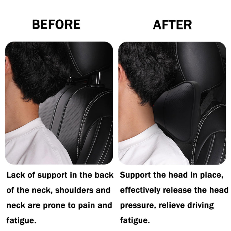 YOSRTER 2 PCS Neck Pillow for Dodge Charger Challenger Durango Journey Universal Fit to All Dodge Comfortable Soft Driving Seat Headrest Pillow Removable Neck Support for Dodge Accessories（Red Trim） Red Trim