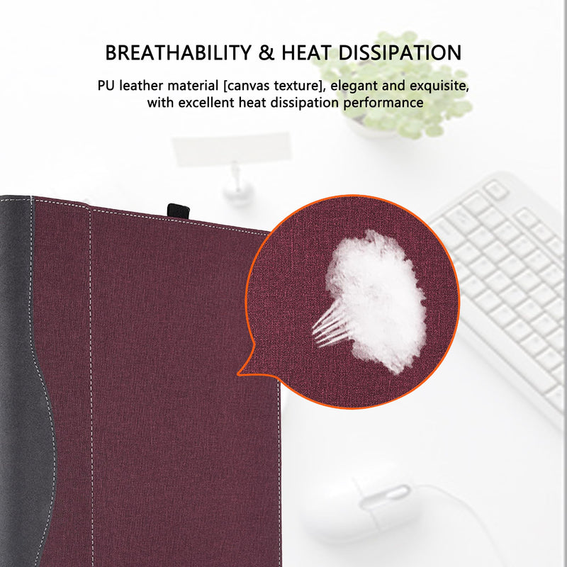 Laptop Case Cover for HP OmniBook 3/7/X 17-df dn dk dm dp dc dd de 17.3 inch Series,PU Leather Protective Sleeve Shell Bag with Pen Holder (Burgundy) Burgundy
