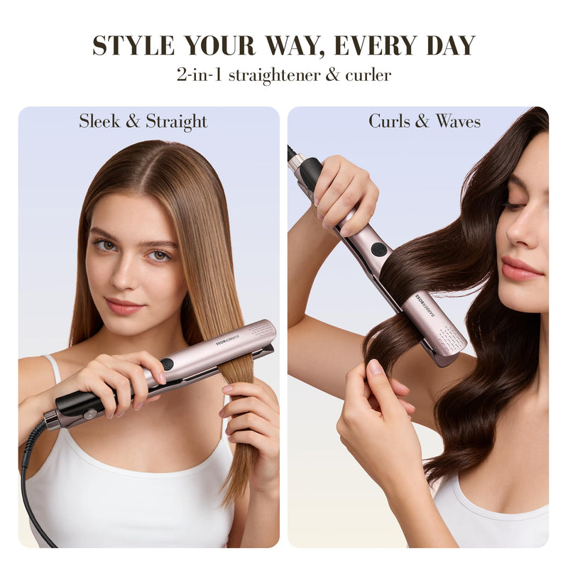 BarberBoss Hair Straighteners for Women, Precision Ceramic Hair Straightener with Floating Plates, Negative Ion & Keratin Technology, LED Temperature Control, Flat Iron for Straightening, QR-8412