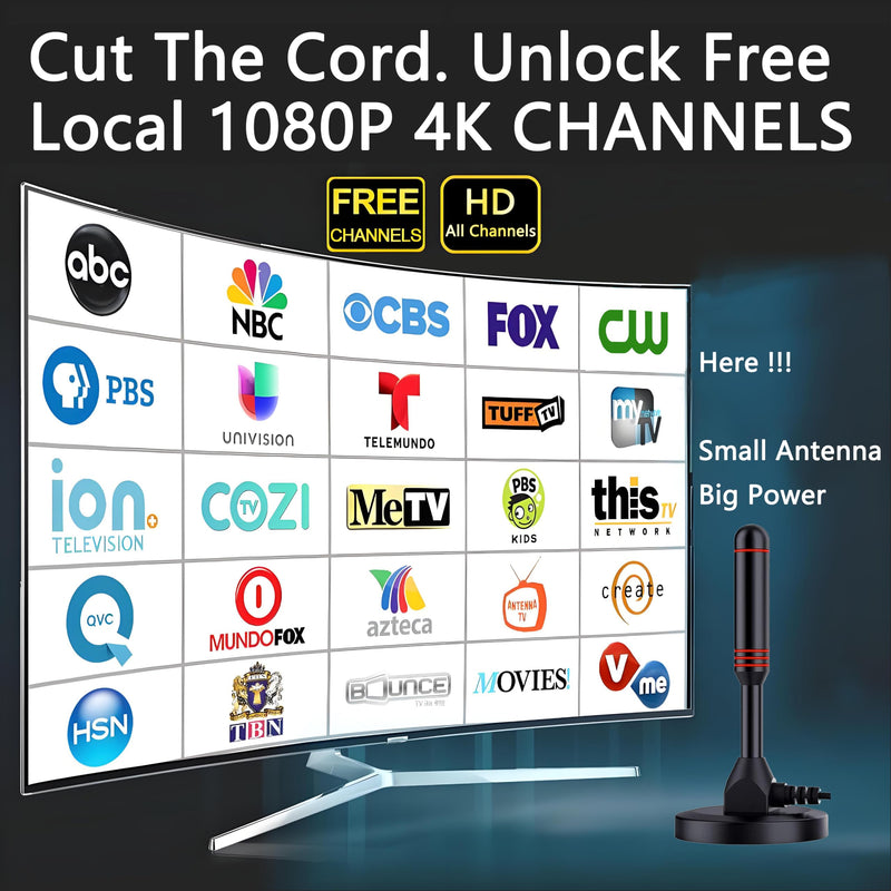  [AUSTRALIA] - Upgraded Enhanced Chip TV Antenna Indoor Antenna for Smart TV for Long Range Reception and Smart TVs HD Digital Antenna with Amplifier Signal Booster for Local Channels On 4K 1080P/ Factory Supply