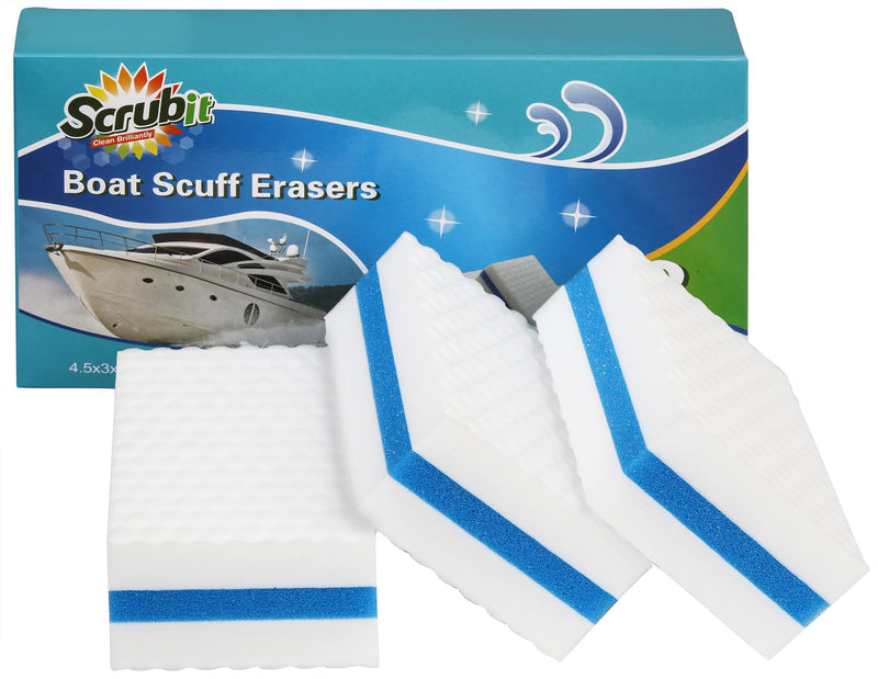 Boat Scuff Erasers - Magic Boating Accessories for Cleaning Black Streak Deck Marks and Marine Dirt – 3 Pack Boat Sponges - Boat Cleaning Supply Gifts