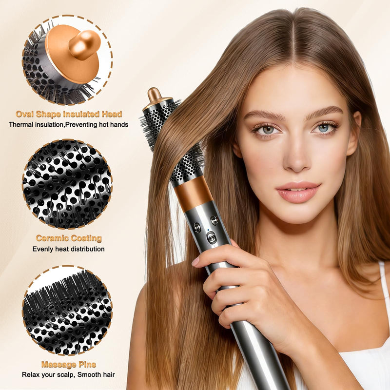  [AUSTRALIA] - Round Volumizing Brush for Dyson Airwrap HS05 HS01 Styler Attachments | Compatible with Dyson Airwrap HS01/HS05 Styler Attachments, Part No.969489-01 970750-01, Gold