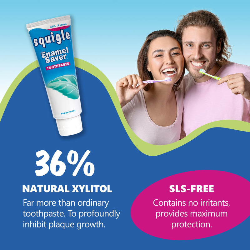 Squigle Enamel Saver Toothpaste (Canker Sore Prevention & Treatment) Prevents Cavities, Perioral Dermatitis, Bad Breath, Chapped Lips - 6 Pack