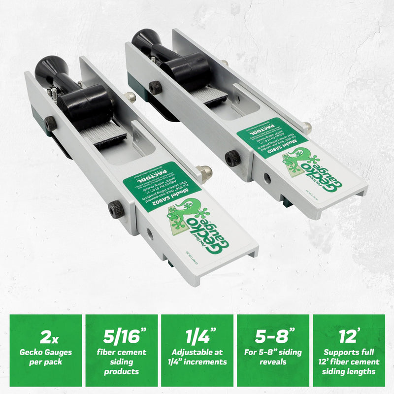 PacTool SA902 Aluminum Gecko Gauge Hardi Board Siding Gauges BRAND NEW 5/16” Thickness for Hardie Siding