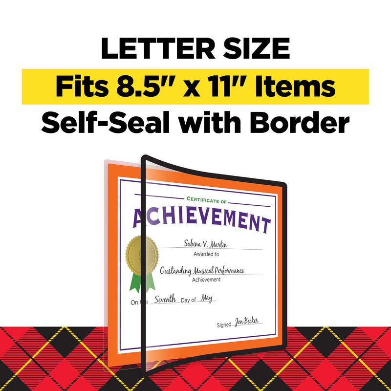Scotch Self Seal Laminating Pouches 8.5 x 11, Black Border, 5 Pack | No Laminator Machine Needed, Self Laminating Pouches Great for Achievements, Awards & Certificates