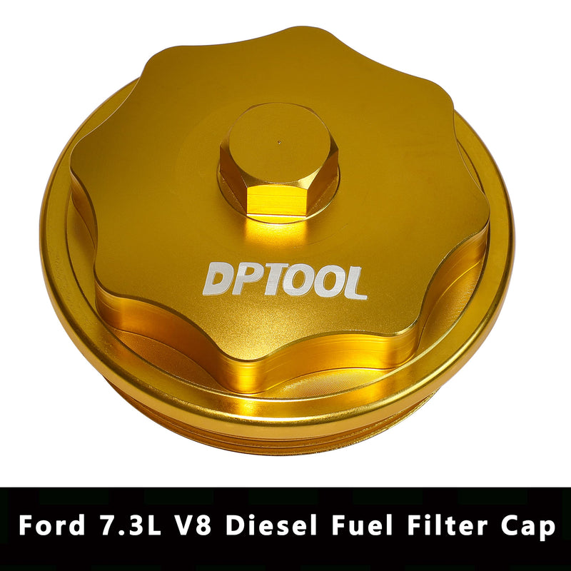 Fuel Filter Cap Billet Aluminum Compatible with Ford 7.3L V8 Diesel for F250 F350 F450 F550 E350 E450 E550 Fuel Bowl 1831193C91 RK31449 904-203