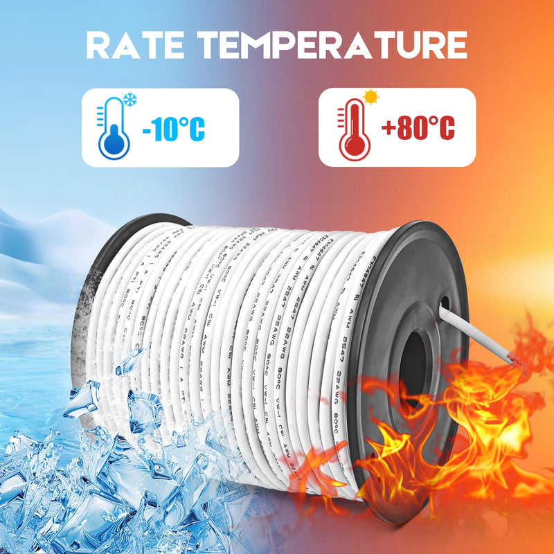 22/6 Shielded Wire 50FT CL3P Jacket Pure Copper Wire, Spool 22 Gauge 6 Conductor Stranded Plenum Cable for Security Alarm Access Control Sound 50 Feet 6C 22AWG
