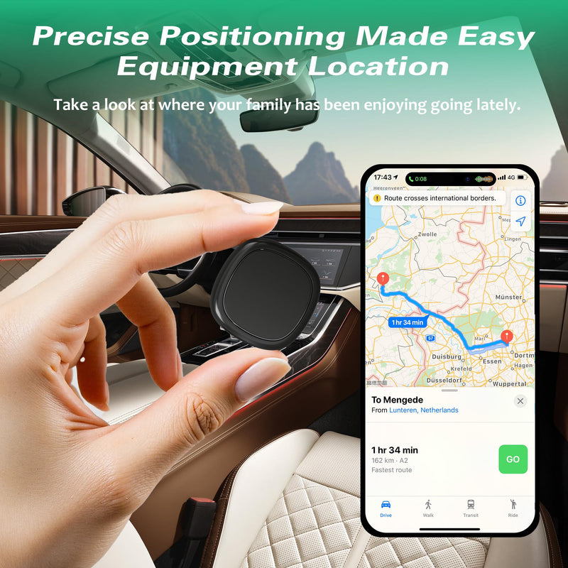 GPS Tracker for Vehicles.Mini Hidden Magnetic GPS Tracker for Vehicles - Full Global Coverage, No Subscription or SIM Card Required - Perfect for Cars, Assets, Pets, Kids, and Seniors!(Black Square) Black square(0.6in*1.35in)