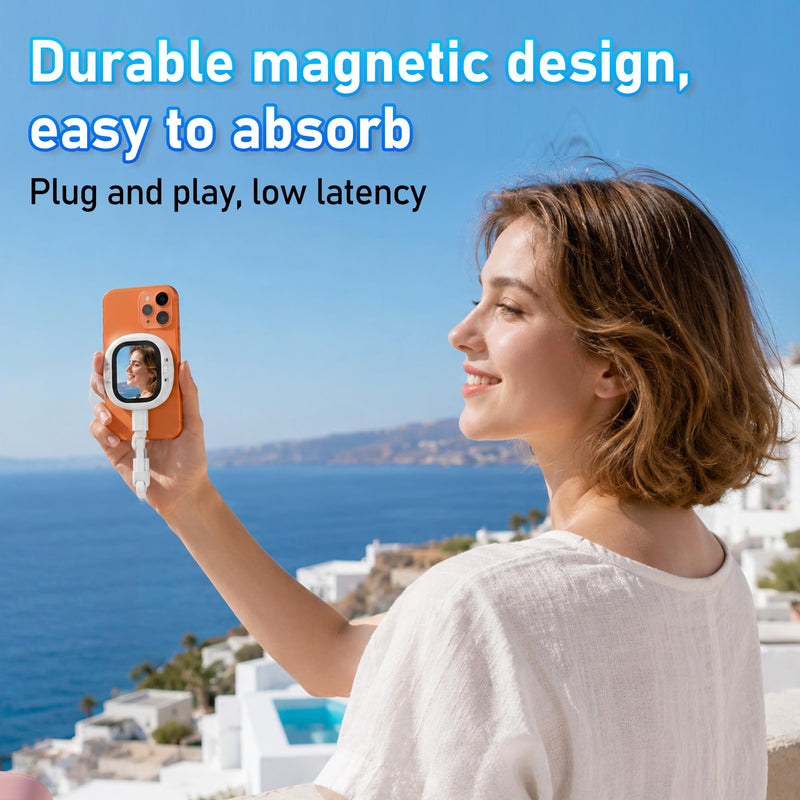 Mini Magnetic Vlog Selfie Monitor Screen for iPhone with Remote, Back Camera Monitor with Screen Mirroring, HD Phone Monitor Screen for Vlogging, Live Streaming, Content Creation R1021