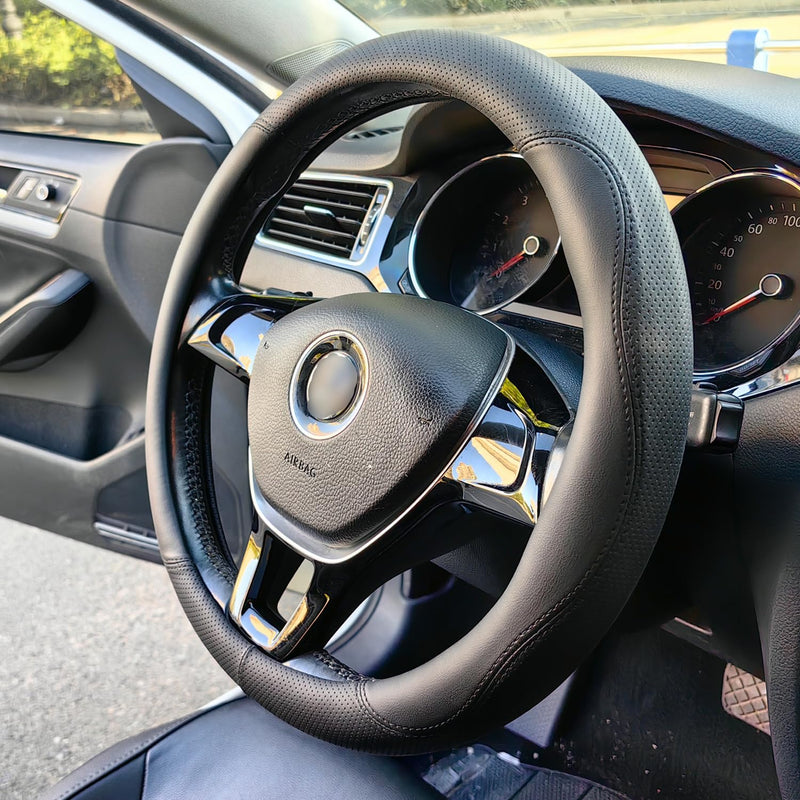 XHRING Car Steering Wheel Cover for Honda Civic Accord CRV HRV Pilot Passport Odyssey Element Insight Fit Ridgeline Clarity City LX EX EXL Si Hatchback Sport Hybrid Touring Accessories, 2026 Black (M)