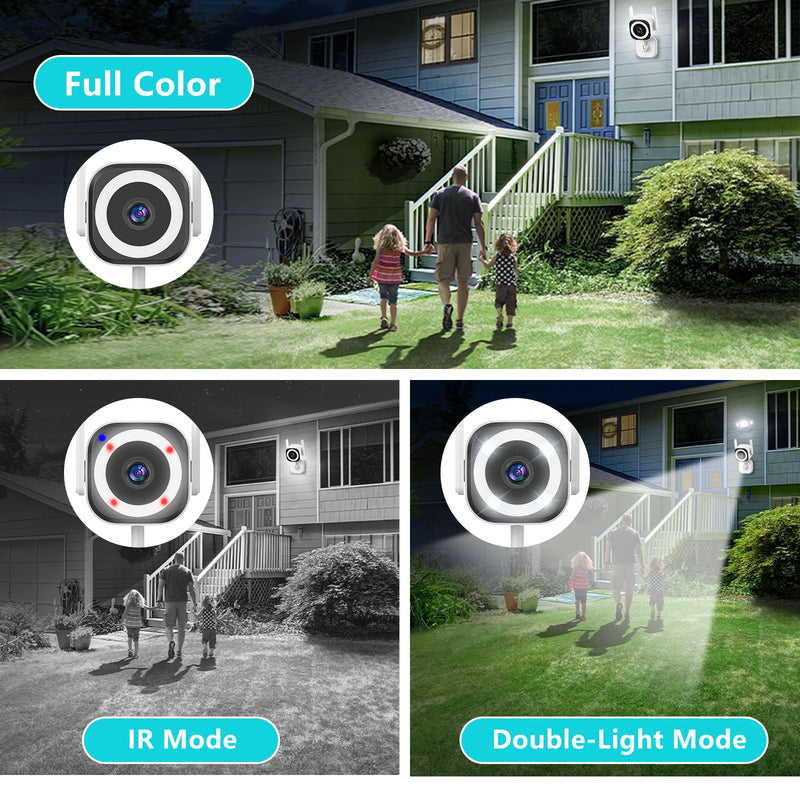 GUOANVSION 5G Outdoor/Indoor Security Camera,3MP Baby Monitor Cameras for Bedroom/Elder/Dog/Pet Camera,IP66 Waterproof,Night Vision, Motion Detection, Alarm Siren, Two-Way Talk, SD/Cloud -2Pack S600-2 Pack