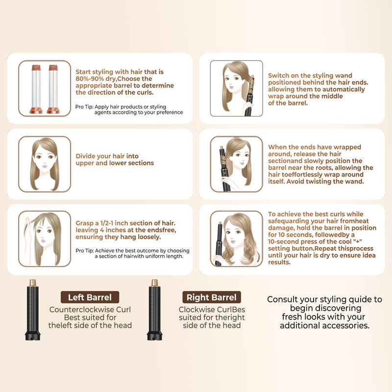Hairstyer 5 in 1 Hair Styler Air Brush Airbrush 5 in 1 Air styer | Airstyler Multi-Blow Dryer Brush Set with Curl, Straighten, Wavy, Smooth, Magic Styler for All Hair Types and Lengths Black