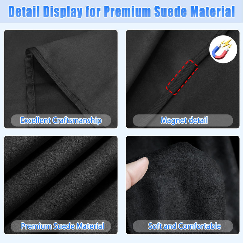 ZATOOTO Suede Car Window Shades 4PCS - Car Window Covers for Ultimate Privacy, UV Protection, and Heat Insulation, Sun Shade Perfect for Camping, Travel, Baby Safety, and Daily Use Blackout Suede 4pcs