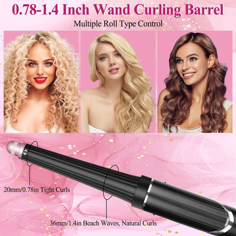  [AUSTRALIA] - Long Conical Curling Barrel for Shark FlexStyle HD400 Series | 20-40MM Hair Curlers Auto Curling Barrel Attachment with Both Curl Directions black